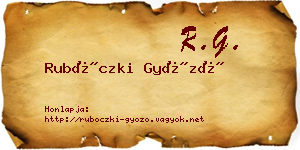 Rubóczki Győző névjegykártya
